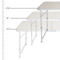 Aluminum Party Camping BBQ Outdoor Dining Table 4Ft Portable Multipurpose Folding Table White